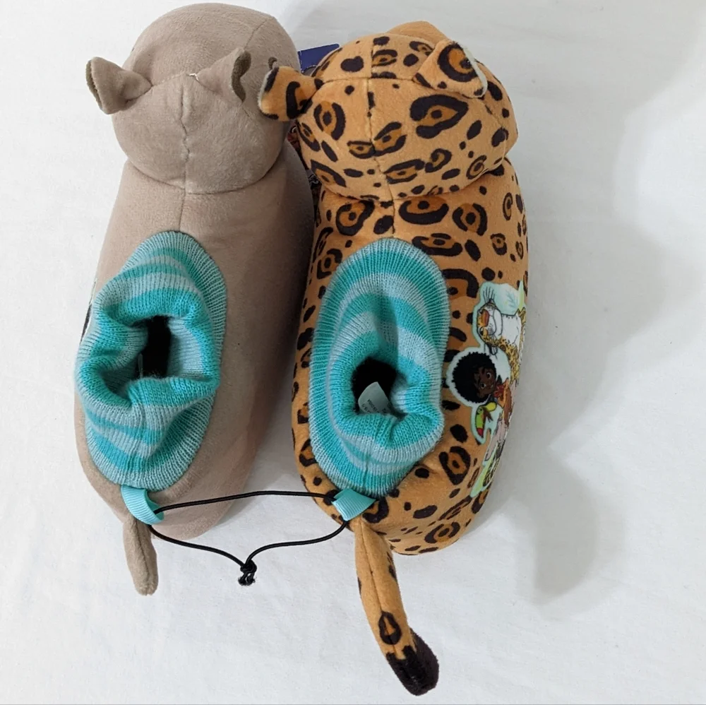 Disney Encanto Antonio's Animals Kids Plush Sock Top Slippers, Size 9-10, NWT